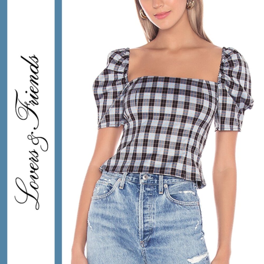 Lovers + Friends | 'Ferah' Plaid Square Neck Top